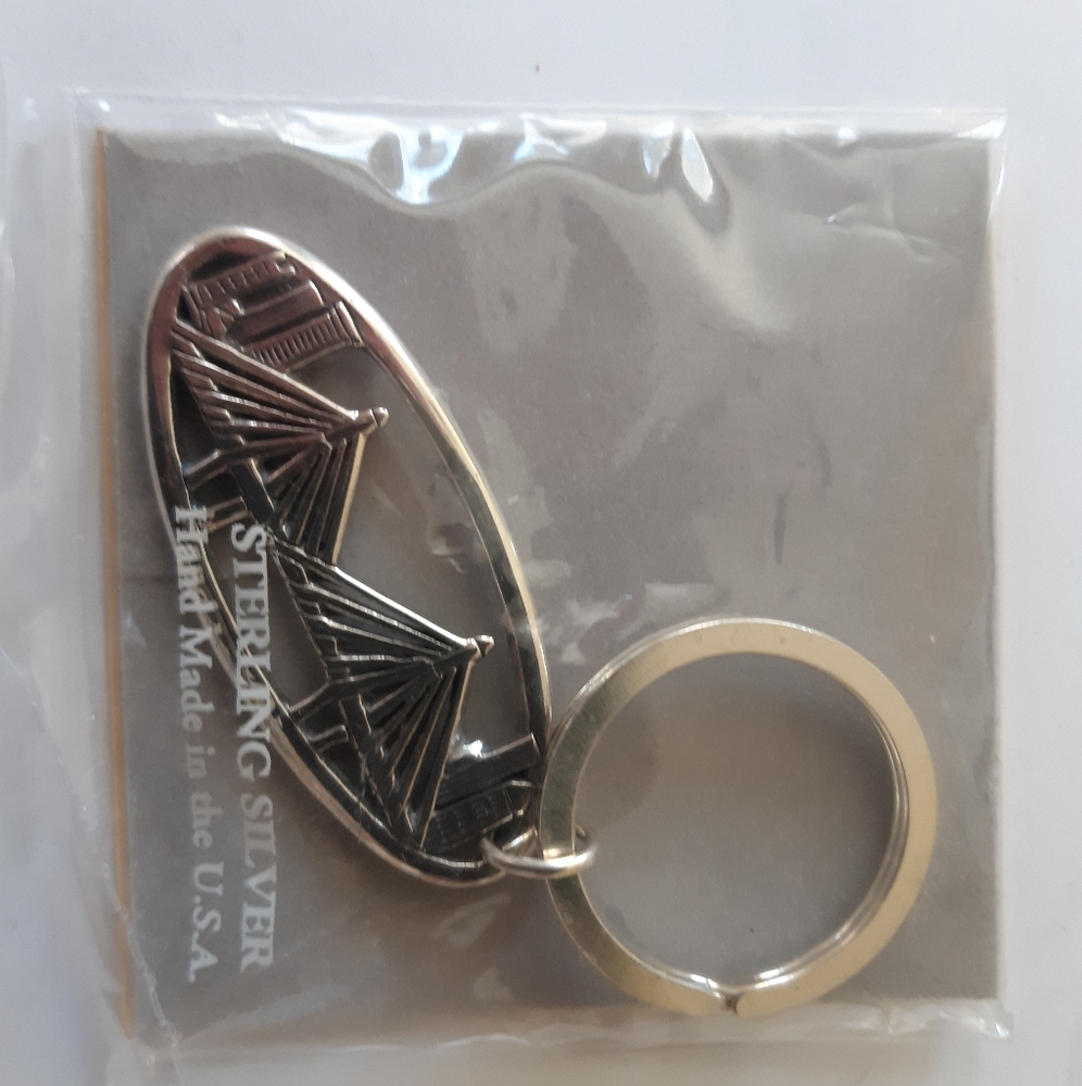 Sterling Silver Zakim Bridge keychain